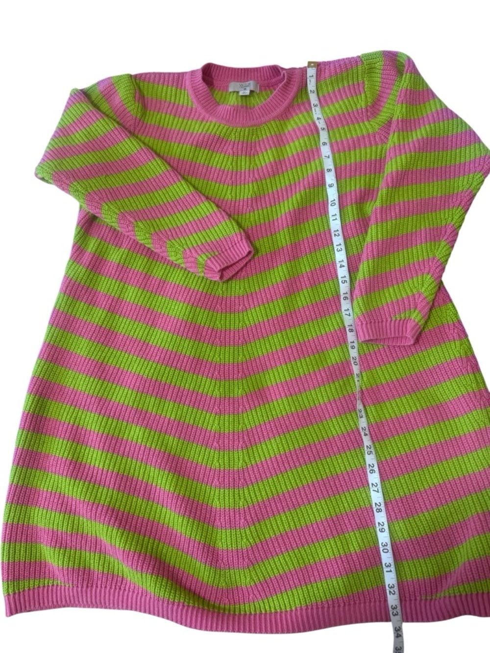 Victor Glemaud Pink & Green Striped Knit Mini Dress - Picture 3 of 8